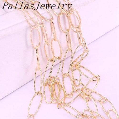 5Meters Gold Color Oval Shape Chains Bulk Fit Bracelets Necklace Findings Link Chain Handmade Accessories