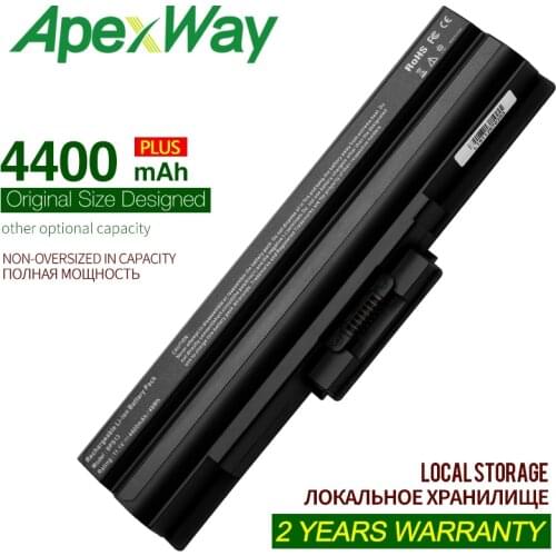 ApexWay 11.1V 4400mAh Black Battery for Sony BPS13/B VGP BPS13/Q VGP-BPS13B/B VGP-BPS13/B VGP-BPS13A/B VGN-NS25G/E1 NS25GP