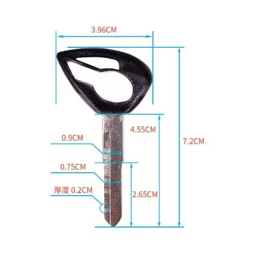 Black / Red Motorcycle Blank Key Uncut Blade For YAMAHA Dragstar V-Star DS400 DS650 XVS400 XVS650 XV1900 XVS1300 XVS950