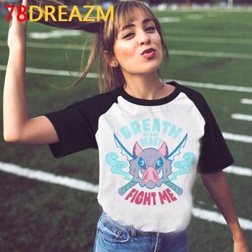 Demon Slayer Kimetsu No Yaiba summer top female japanese ulzzang grunge white t shirt harajuku tshirt top tees plus size