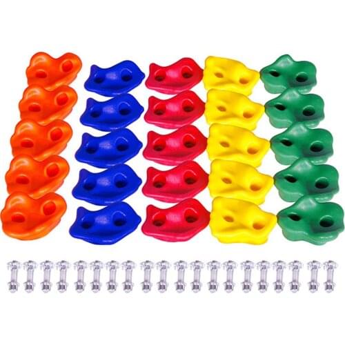 Kids Adult Climbing Wall Grips Climbing Rock Wall Stones Hand Feet Holds Grip Gymnastic Fitness Tool With Screws Outdoor Sports
