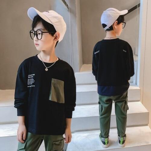2021 Scoop Spring Autumn Tops Boys Sweatshirts Jacket Coat Kids Overcoat Outwear Teenager Children Clothes High Quality