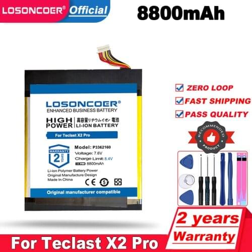 LOSONCOER Top Brand 100% New 8800mAh for Teclast X2 Pro Plus Tablet PC New P3362160