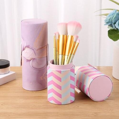 Fashion Makeup Brushes Holder Case PU Leather Travel Pen Holder Storage Cosmetic Brush Bag Brushes Organizer Make Up Tools