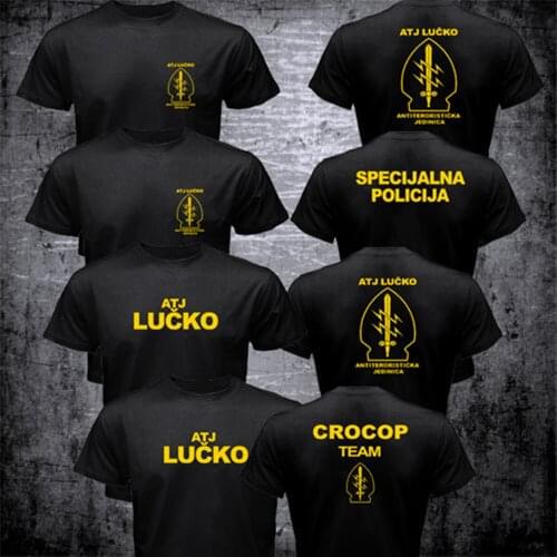ATJ LUCKO Croatian Police Counter Terrorism Special Unit Force Crocop T shirt men gift casual tee shirt USA size