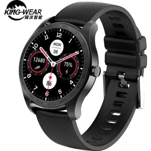 Kingwear KW11 Smart Watch Men 1.2 inch AMOLED Touch Screen Watches Fitness Tracker Heart Rate Monitor IP68 Waterproof SmartWatch