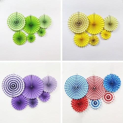 6pcs Mint Green Paper Decoration Set Glitter Circle Garland Assorted Paper Fans Kids Birthday Party Wedding Shower Decor