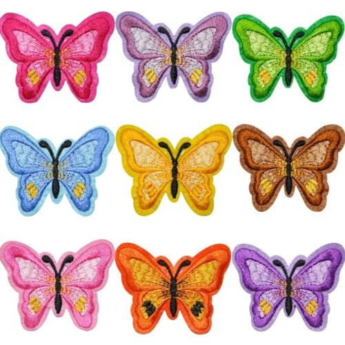 New Floral Iron on Patches for Clothing Multicolor Butterfly Flower Embroidery Patch Appliques Badge Stickers for Clothes