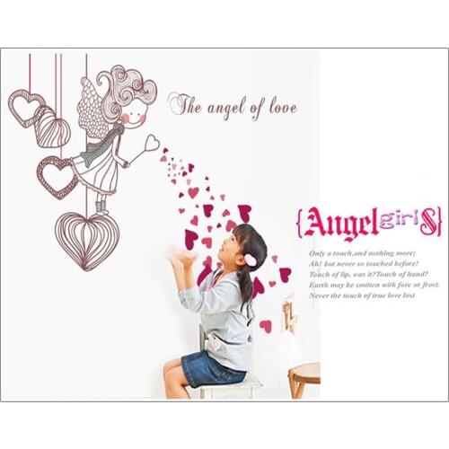 Angel Household adornment wall paper The girl favorite Lovely stickers Furnishing art Wall stickers 50*70CM