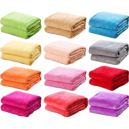 New Super Soft Warm Solid Warm Micro Plush Fleece Blanket Throw Rug Sofa Bedding