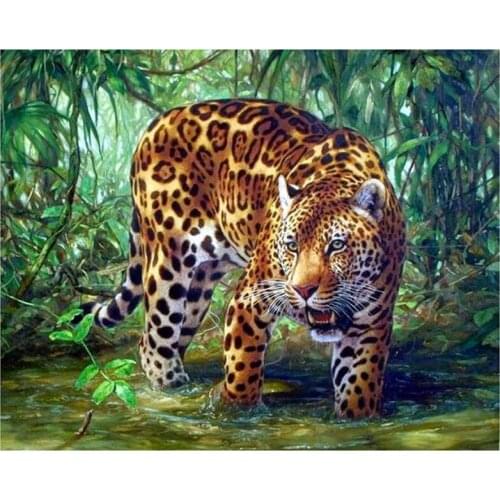 New full square drill 5d diy diamond painting handcraft work-leopard-embroidery Realshining cross stitch rhinestone mosaic