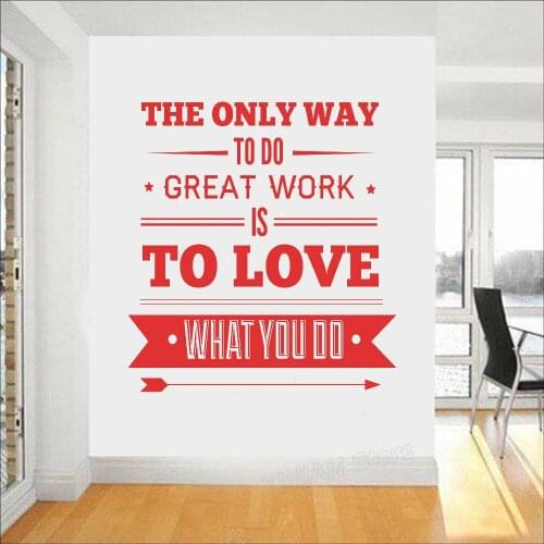 Great Work is to Love Wall Art Stickers Quote Office Interior Wall Decor Removable Motivational Quotes Wall Decal Teamwork Z854