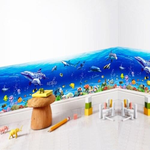 DIY Removable Modern Sea World Theme Wall Sticker Bathroom Decal Art Home Decor