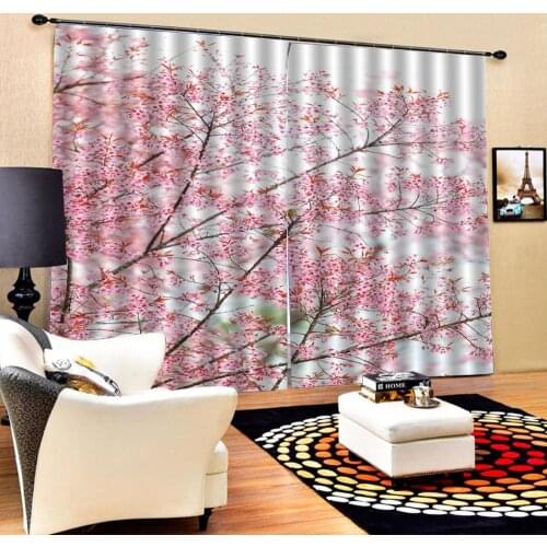 Pink curtains Customized size Luxury Blackout 3D Window Curtains For Living Room tree Drapes Cortinas