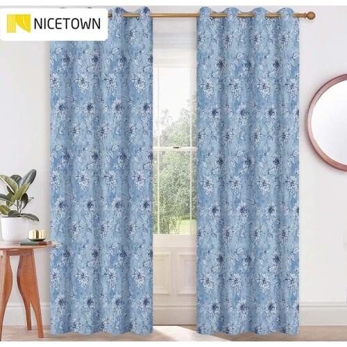NICETOWN Abstract Flower Patterns Curtains Home Decoration Room Darkening Magical Drape with Grommet Top for Bedroom Living Room