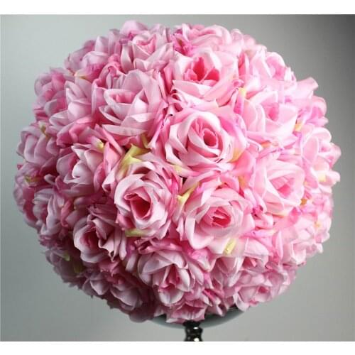 SPR Free shipping high grade PINK 40CM*4pcs/lot Pomander rose ball wedding kissing flower ball party/home decoration flower