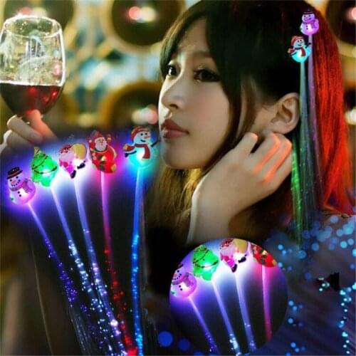 LED Glitter Hair Braid Glitter Hairpin Girl New Year Christmas Halloween Party Hair Accessory