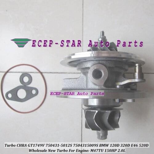 Turbo CHRA Cartridge Turbocharger Core Of GT1749V 750431-5012S 750431 For BMW 120D 320D E46 520D Compact 2001- M47TU 2.0L 150HP