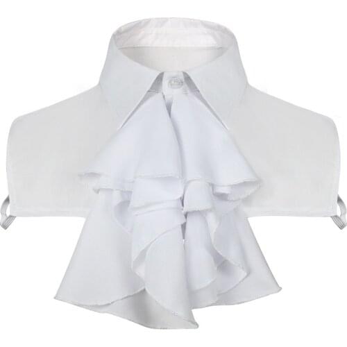 Medieval Renaissance Vintage Fake Collar Women/Men Victorian Jabot Detachable Steampunk Fake Collar Bow Tie Costume Accessory