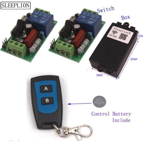 Sleeplion 110V 10A 1CH Remote Light Switch Waterproof Remote Control Transmitter Receiver 110V Switch Module 315/433MHz