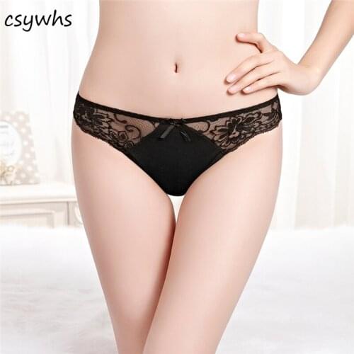 CSYWHS 1pc M L XL Women Cotton G String Fashion Sexy Lace Panties Womens Thongs Briefs Underwear Low Waist Panty Underpants