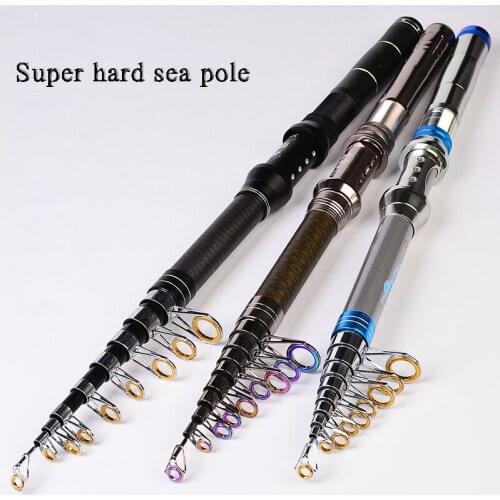 1.8M 2.1M 2.4M 2.7M 3.0M Multifunction Super Hard Telescopic Fishing Rod Carbon Fiber Material Carp Rod Portable Fishing Tackle