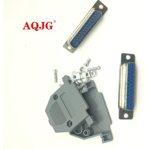 1sets D-SUB /DB25 Male Female 25 core needle with shell Plastic Cover Housing Hood