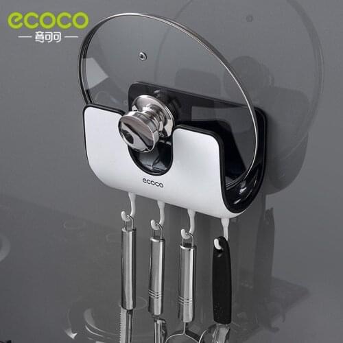 1pcs/Set Pot Lid Holder Wall-Mounted Hanging Holder for Pan Pot Cover Rack Kitchen Organizer Plastic Kitchen Storage Rack