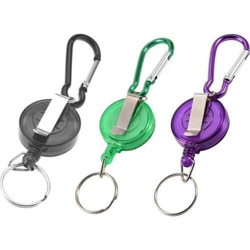 1pc Retractable Pull Badge Reel for Staff Work Card Holder ABS Plastic ID Name Tag Clamp Employes Card Badge Case Clip Keyring