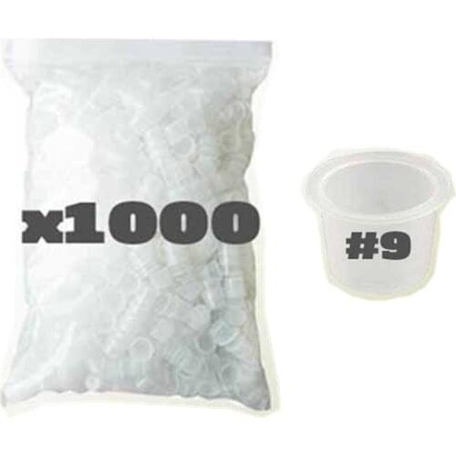 1000pcs 9mm Small Size White Tattoo Ink Cups Caps for Needle Tip Grip Supply Wholesale -- ICC#9-1000