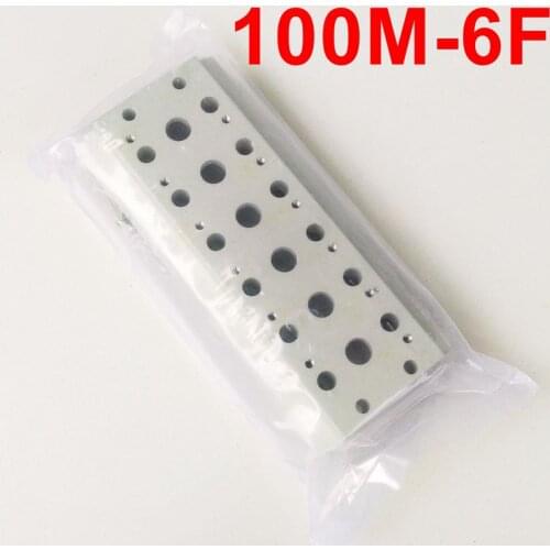 100M-6F Solenoid Valve Manifold With Screws & Rubber 6 Station Base Board 4V110/ 4A110