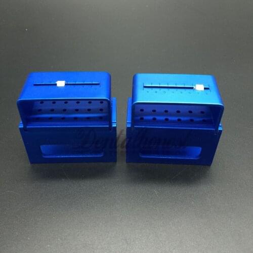 2pcs Dental Files Bur Polisher Drill Autoclavable Endo Holder Block with Ruler