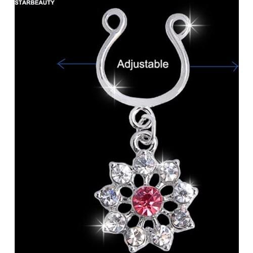 2Pcs High Quality Crystal Adjustable Size Sexy Non Pierced Clip On Fake Nipple Ring Body Jewelrys Nipple Adult Sex Toy Piercing
