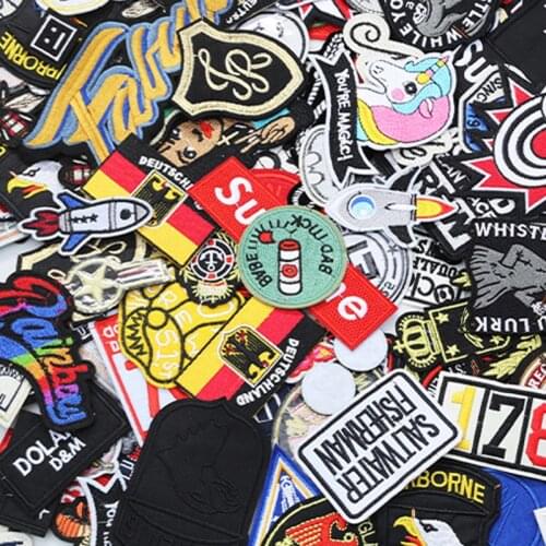 30Pcs Random Mixed Patch Iron Sew On Patches Cartoon Cute Embroidered Applique Patches For Clothes Patch Stickers