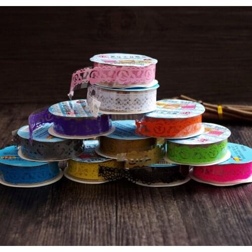 5pcs/pack Colored Lace Wide Tape DIY Album Diary Decorative Adhesive Tape Small Lovely Tape Photo Album Accessories