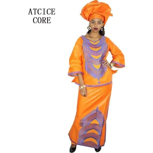 African dresses for woman bazin riche embroidery design long dress DP220