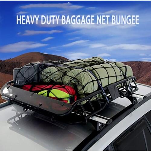 Car Travel supplie Off-road Roof Frame Bold Luggage Net Bag Roof Rack Cargo Tensioning Elastic Rope Strapping Mesh Bag Net Cover