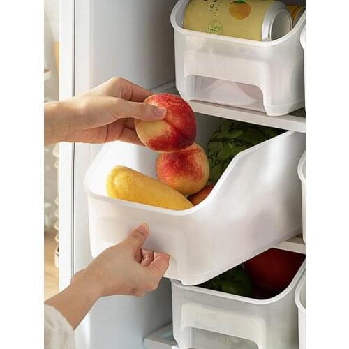Household Kitchen Refrigerator Storage Box Plastic Clear Drawer Type Fresh-Keeping Can Boxes Non-toxic Convenient Food Organizer