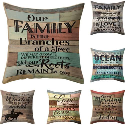 Throw Cushion Decor Office Letter Case Square Home Waist House Sofa Pillow Cover