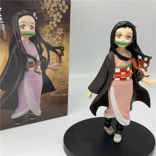 Demon Slayer Kamado Nezuko Cute Standing Classic Color PVC Action Figure Kimetsu no Yaiba Tanjirou Nezuko Toy 17cm
