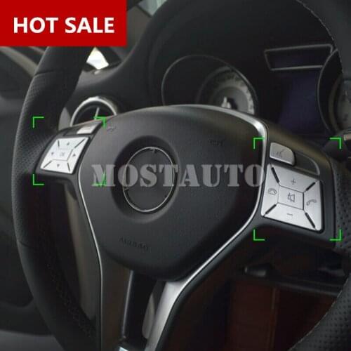 For Benz A-Class W176 Interior Steering Wheel Button Trim Cover 2013-2015 12pcs Car Accessories Interior Car Decor Car Trim