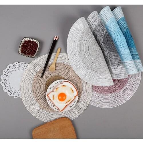 European Style Cotton Yarn Ramie Table Thermal Insulation Mat Household Western Food Mat Anti Scalding Tea Cup Mat Round Plate