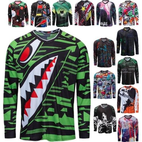 Green Downhill MTB Jersey Enduro Motocross Jersey Men Quick Dry DH BMX Mountain Bike Jersey Racing Motorcycle Cycling Clothing