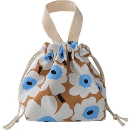 Canvas Handbag womens lunch box lunch bag with fabric handbag Drawstring Tole bag
