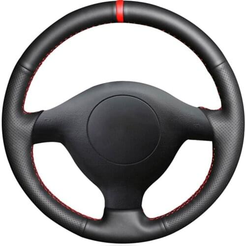 Black Artificial Leather Marker Car Steering Wheel Cover for Volkswagen VW Golf 4 (IV) Passat B5 Passat Variant Polo Bora Sharan
