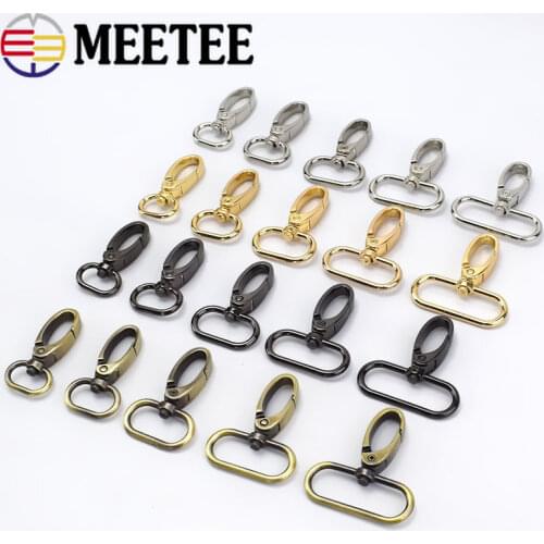 4pcs Meetee 20/26/32/38mm Metal Bags Buckle Lobster Swivel Clasps Dog Collar Snap Hook DIY KeyChain Clasp Bag Part Accessory