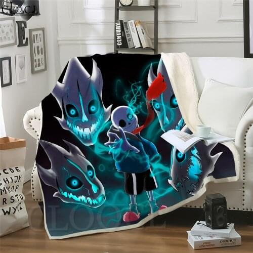 Anime Blanket Undertale Sans Printed Children Blanket Teenager Home Decoration for Sofa Office Nap Throw Airplane Travel Quilts