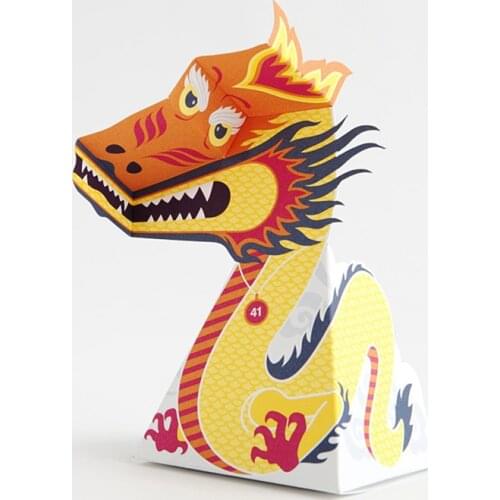 Optical Illusions Chinese Dragon Ornaments Folding Cute Mini 3D Paper Model Papercraft DIY Kids Adult Handmade Craft Toys ER-073