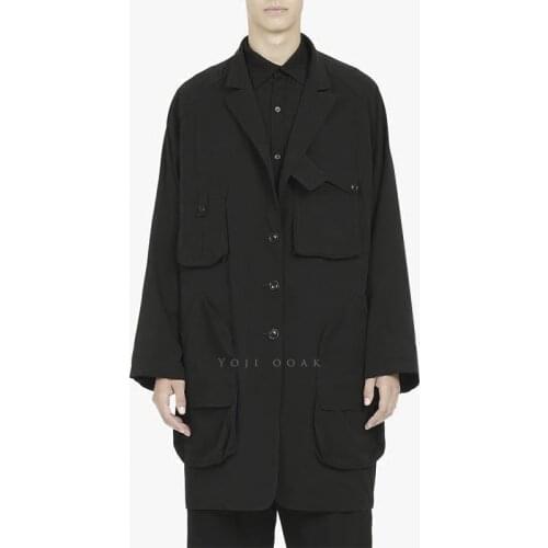 S-6XL Hot 2020 Spring Mens New Fashion Personalized Large size customizatio Mid-length slim multi-pocket trench coat