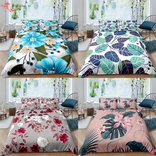 Leaf Floral Duvet Cover Single Full Queen King Double Size Bedding Set Plant Pillowcase Set Quilt Cover Bed Covers Bed Set